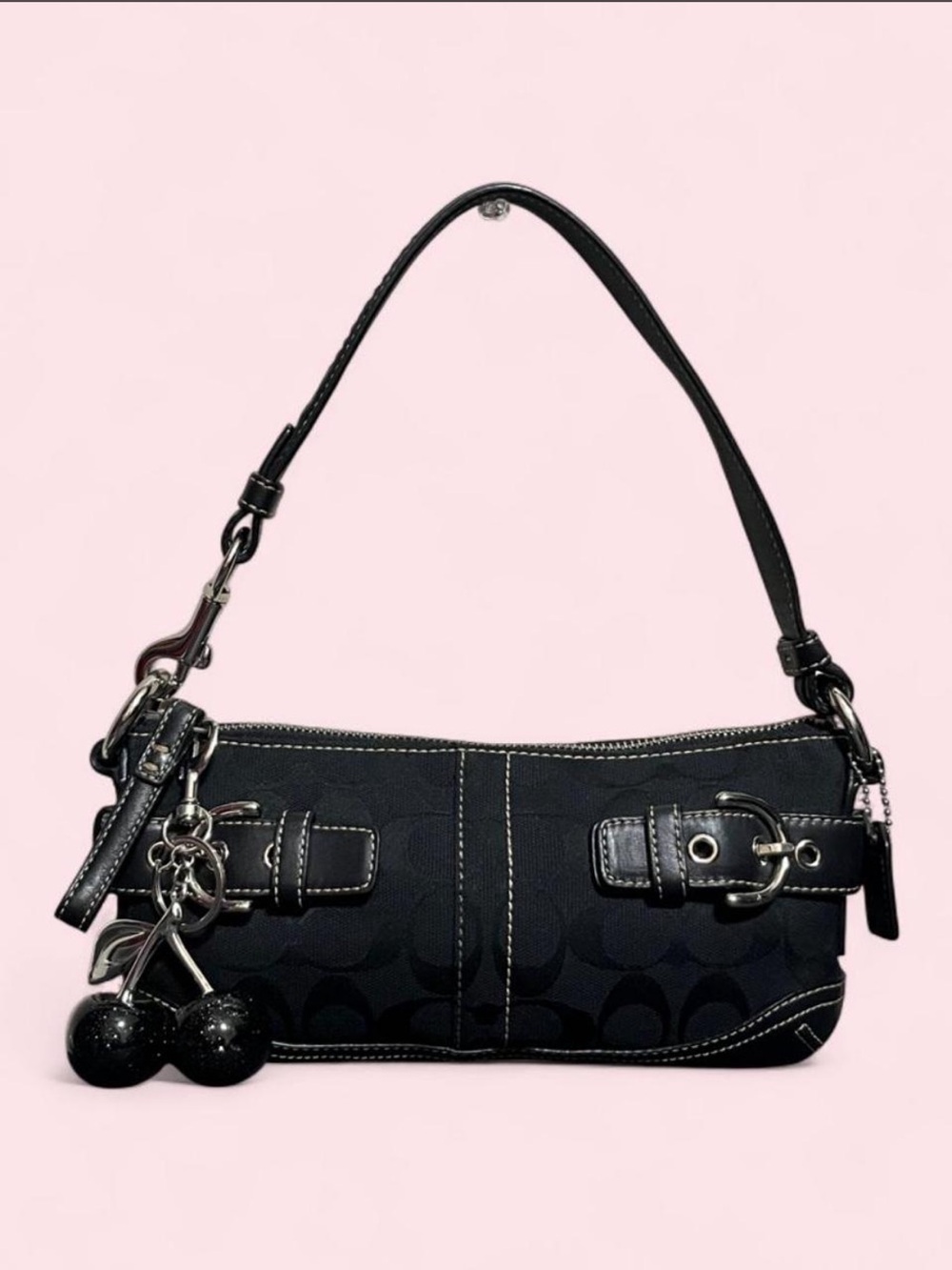 vintage coach black demi baguette buckle bag 🖤⛓️